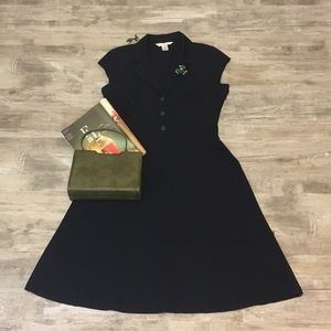 Vintage Inspired Navy A-Line Dress by AA Studio